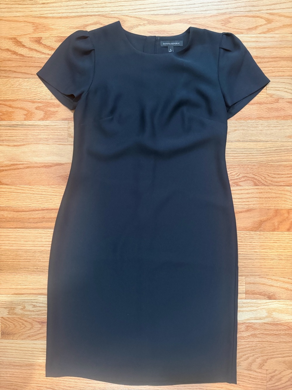 Banana Republic Black Puff Sleeve Sheath Dress Size 0 Classic Career